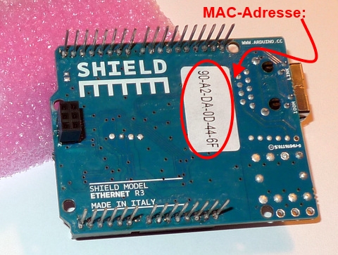 network shield mac adress